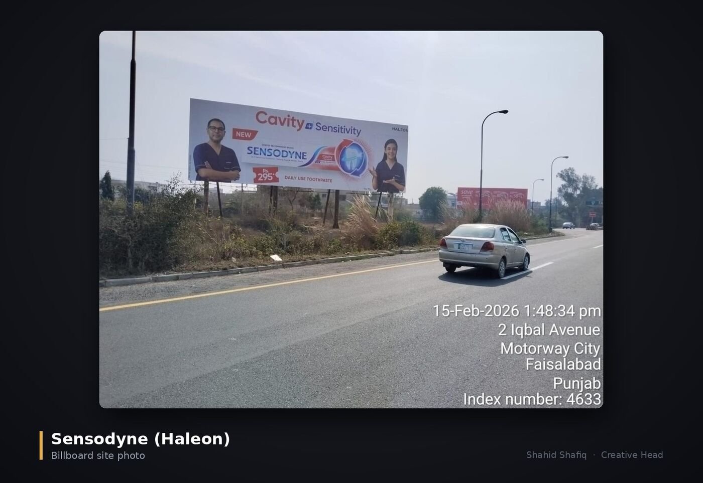 Sensodyne billboard site photo