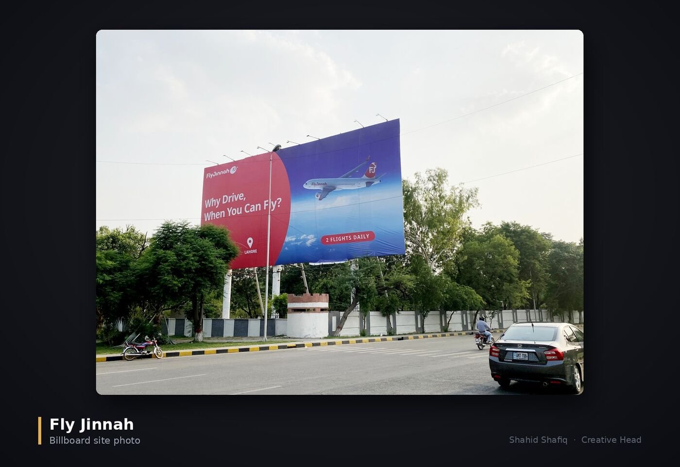 Fly Jinnah billboard site photo
