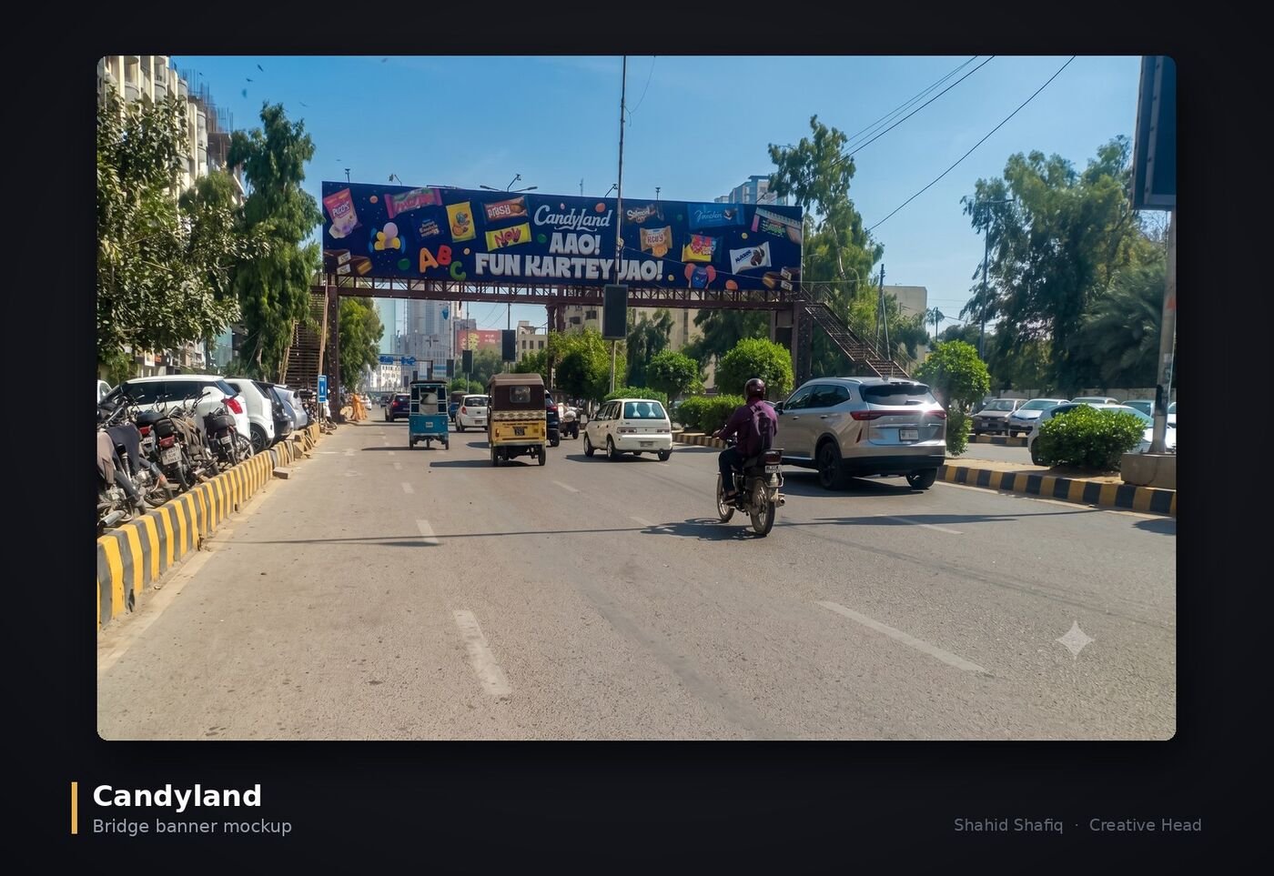 Candyland bridge banner mockup