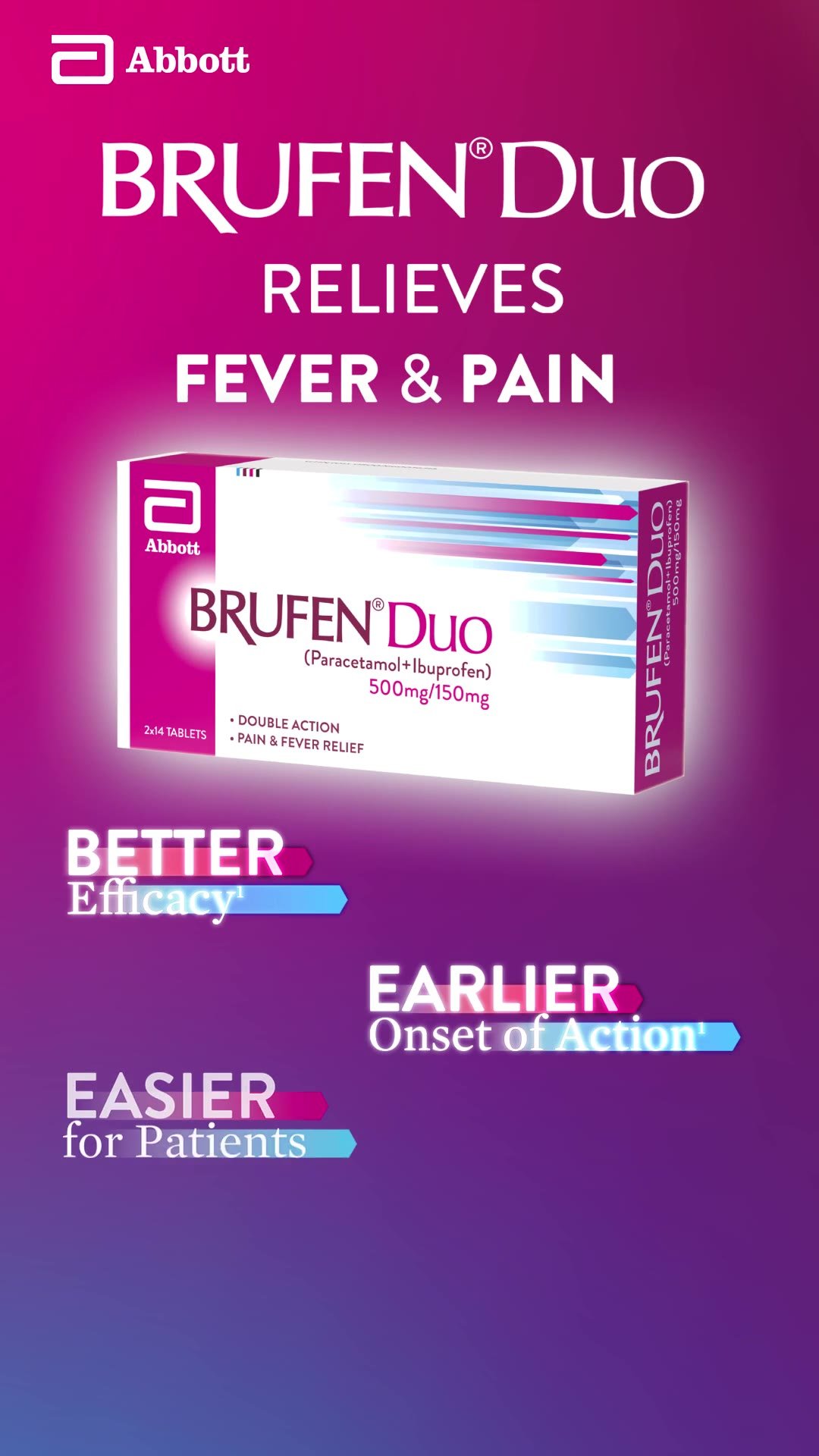 Abbott Brufen Duo digital streamer animation, vertical